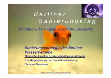 Sanierungsstrategie der Berliner Wasserbetriebe