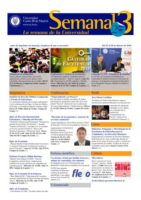 SEMANAL 3 La semana de la Universidad Carlos III de Madrid