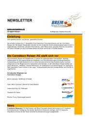 Brem Newsletter - CarmÃ¤leon Reisen AG
