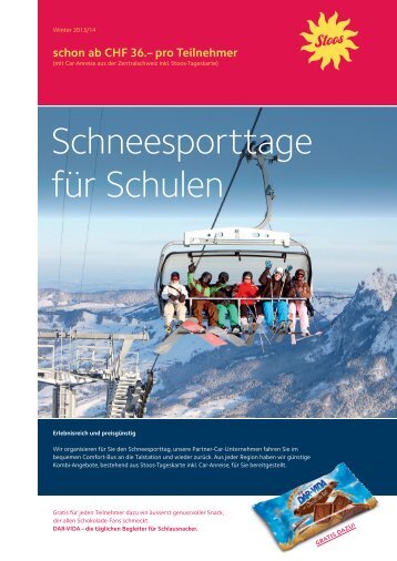 Schul-Schneesporttage Stoos 2013-2014 - CarmÃ¤leon Reisen AG