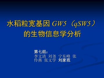 水稻粒宽基因GW5（qSW5） 的生物信息学分析 - abc