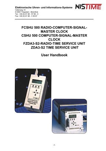 Signal Ã¢Â€Â“ Master Clock CSHU 500 Computer - Signal - NIS time