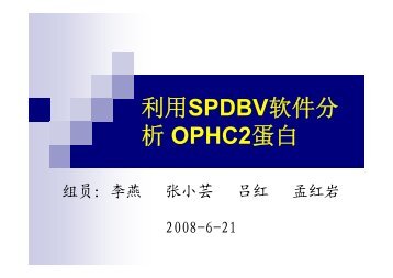 利用SPDBV软件分利用SPDBV软件分析OPHC2蛋白析OPHC2 ... - abc