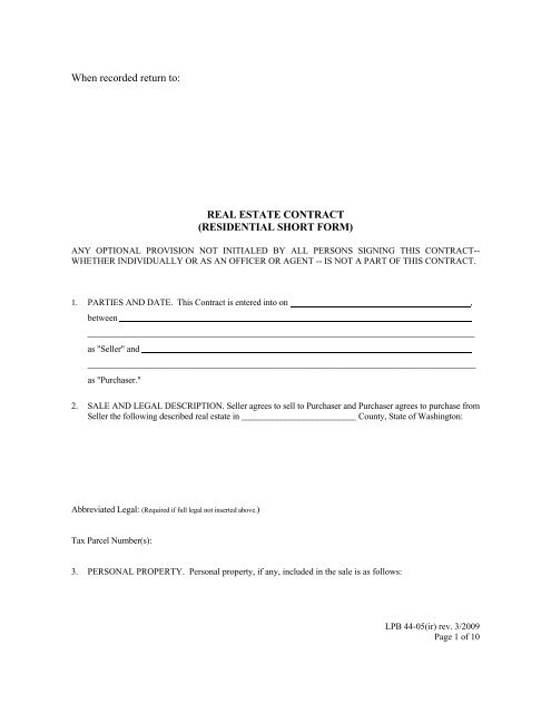 Real Estate Contract - Booker Auction Co.