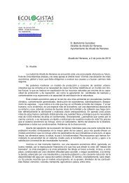 DÃ­a Mundial del Medio Ambiente, carta al alcalde de AlcalÃ¡