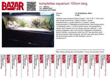 komplettes aquarium 150cm lang - Bazar.at