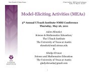Model-Eliciting Activities (MEAs) - The UTeach Institute