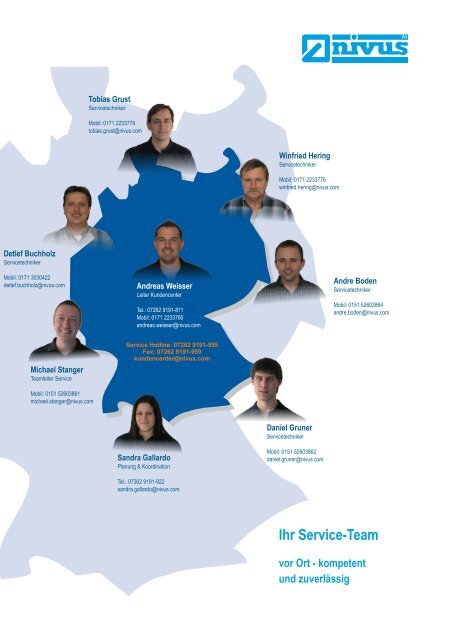 vor Ort - kompetent und zuverlässig Ihr Service-Team - NIVUS GmbH