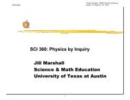 Physics by Inquiry - The UTeach Institute