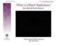 What is UTeach Replication? - The UTeach Institute