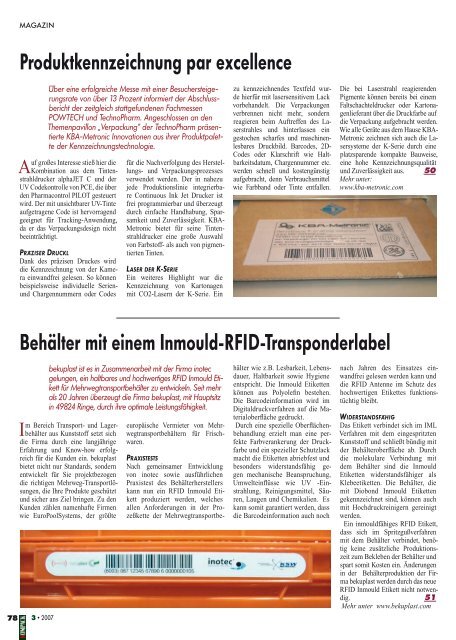 Magazin für Verpackung - Umwelt und Gemeinde ... - Kompack