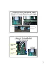 Quanser Analog Output Connections