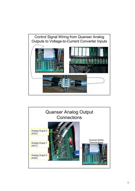 Quanser Analog Output Connections