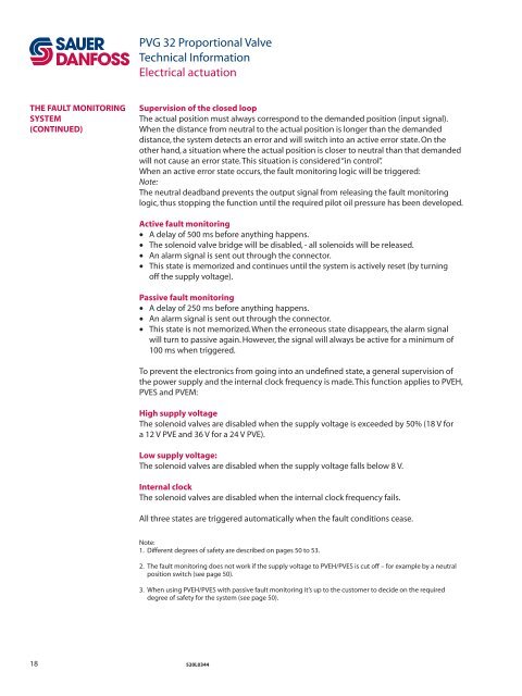 PVG 32 Proportional Valves Technical Information