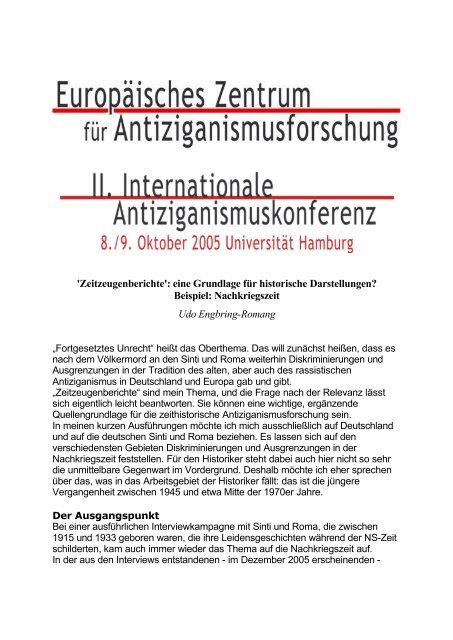 'Zeitzeugenberichte': eine Grundlage fÃ¼r historische Darstellungen