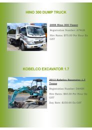 HINO 300 DUMP TRUCK KOBELCO EXCAVATOR 1.7