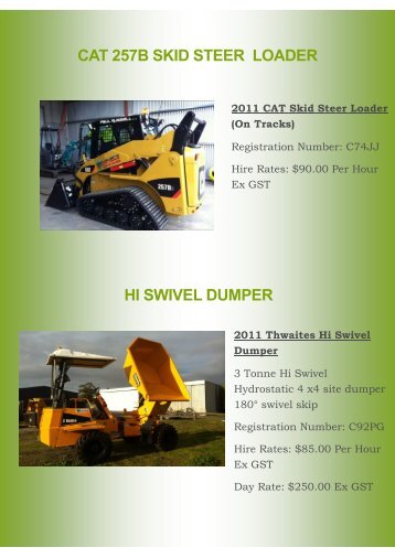 CAT 257B SKID STEER LOADER HI SWIVEL DUMPER