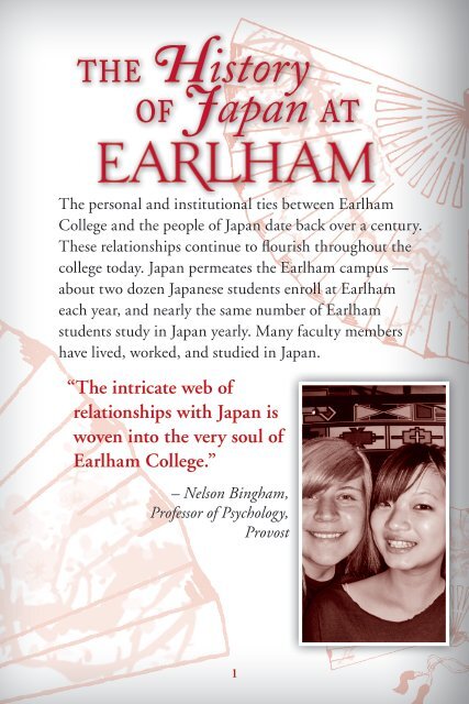 The History of Japan at Earlham - Associated Colleges of the Midwest