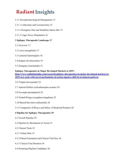 Forecast Report - Epilepsy Therapeutics Market Size, Share, Growth & Worldwide, 2019: Radiant Insights, Inc