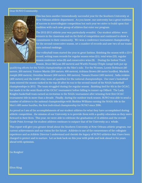 2012-13 Annual Report - Southern University New Orleans