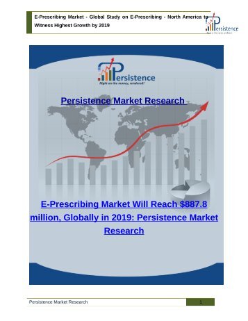 E-Prescribing Market - Global Study on E-Prescribing to 2019