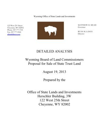 Detailed analysis - Wyoming State Lands