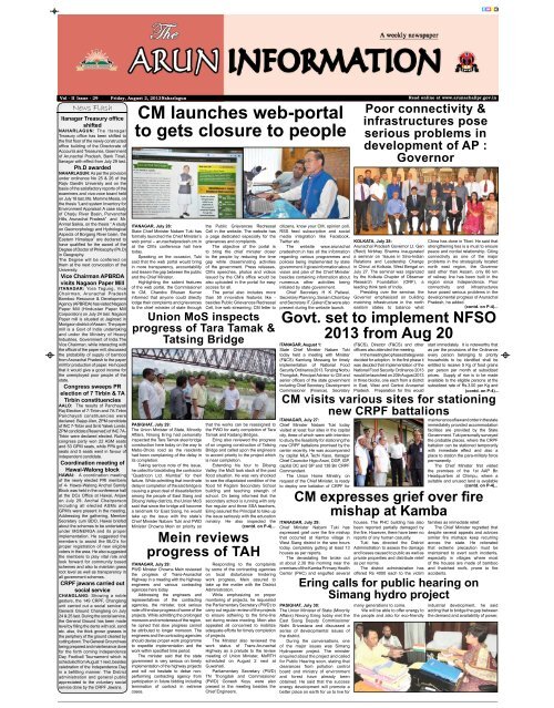 Issue 29 - Arunachalipr.gov.in