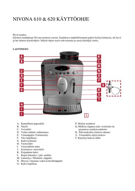 CafeRomatica 610/620 (PDF) - Nivona