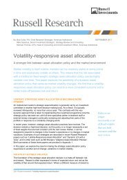 Volatility-responsive asset allocation - Russell Investments