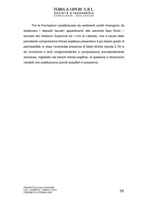 Relazione generale - Comune di Laterina