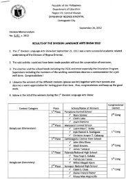 results of the division language arts show 2012 - DepEd NegOr Memo