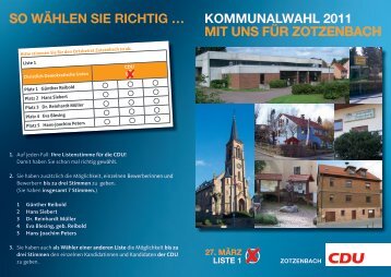 Ziele fÃ¼r den Ortsteil Zotzenbach im Wahlprospekt - CDU Rimbach
