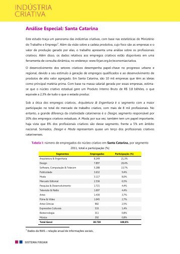 AnÃ¡lise Especial: Santa Catarina - Firjan
