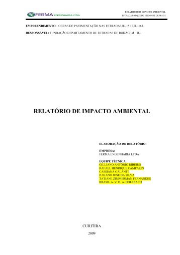 RELATÃRIO DE IMPACTO AMBIENTAL - Firjan