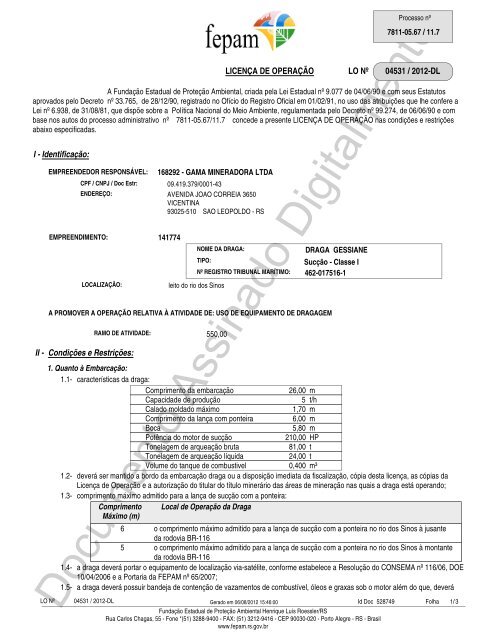 Documento Assinado Digitalmente - Fepam