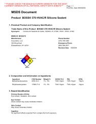 MSDS Document Product BOSSÂ® 370 HVAC/R ... - Allstate Insulation