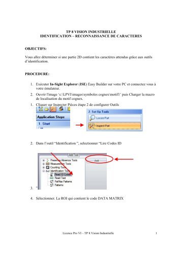 TP 8 VISION INDUSTRIELLE IDENTIFICATION ... - IUT
