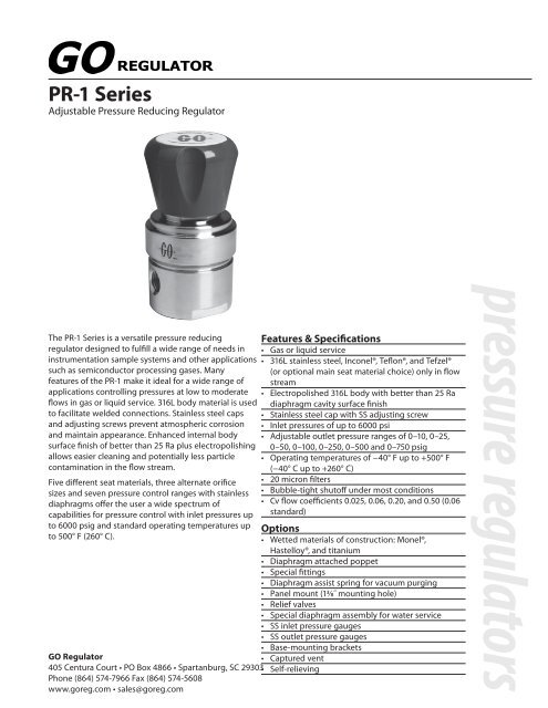 PR-1 Series - Fluid Process Control