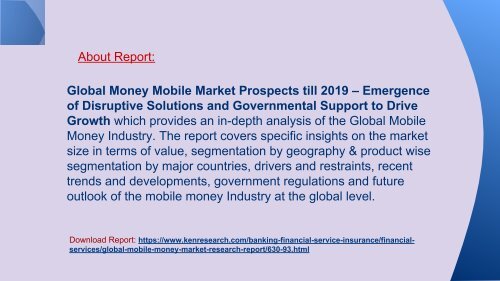 Global Mobile Money Market - Trends, Growth and Future Outlook 2019
