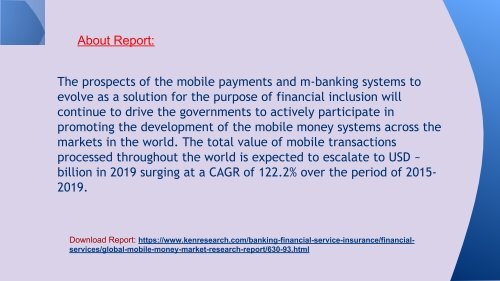 Global Mobile Money Market - Trends, Growth and Future Outlook 2019