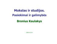 B. Kaulakio praneÅ¡imas - Lietuvos mokslininkÅ³ sÄjunga