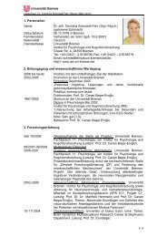 1. Personalien Name Dr. phil. Christina Schmiedt-Fehr (Dipl.-Psych ...