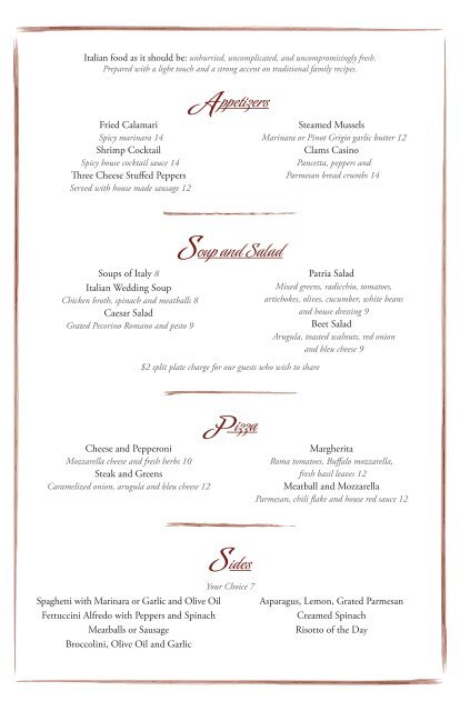 Menu - Seneca Allegany Casino & Hotel