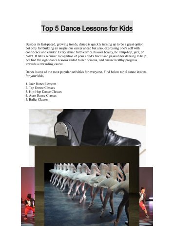 Top 5 Dance Lessons for Kids