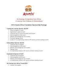 Corporate Sponsorship Packet - Asante Africa Foundation