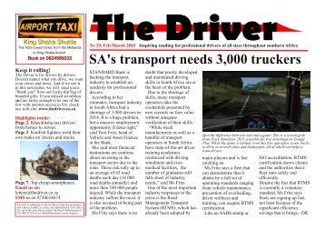 SA's transport needs 3,000 truckers