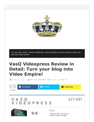 VasQ Videopress review in detail and massive bonuses included 