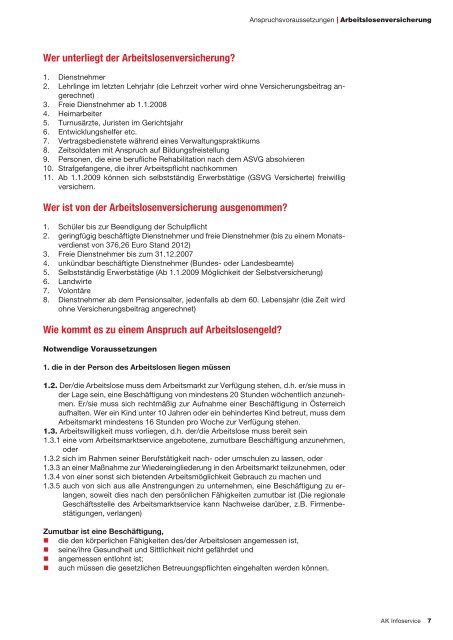 Arbeitslosenversicherung - AK - Niederösterreich - Arbeiterkammer