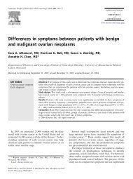 Differences in symptoms between patients with benign and ...