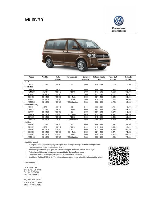 Multivan - Moller Auto
